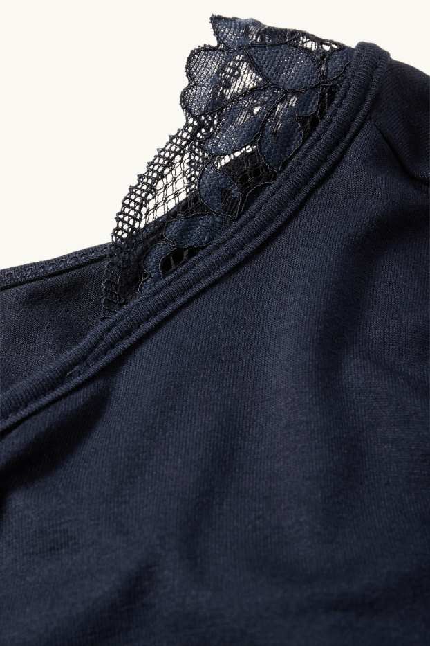 Dames - Nachthemd van viscose - donkerblauw