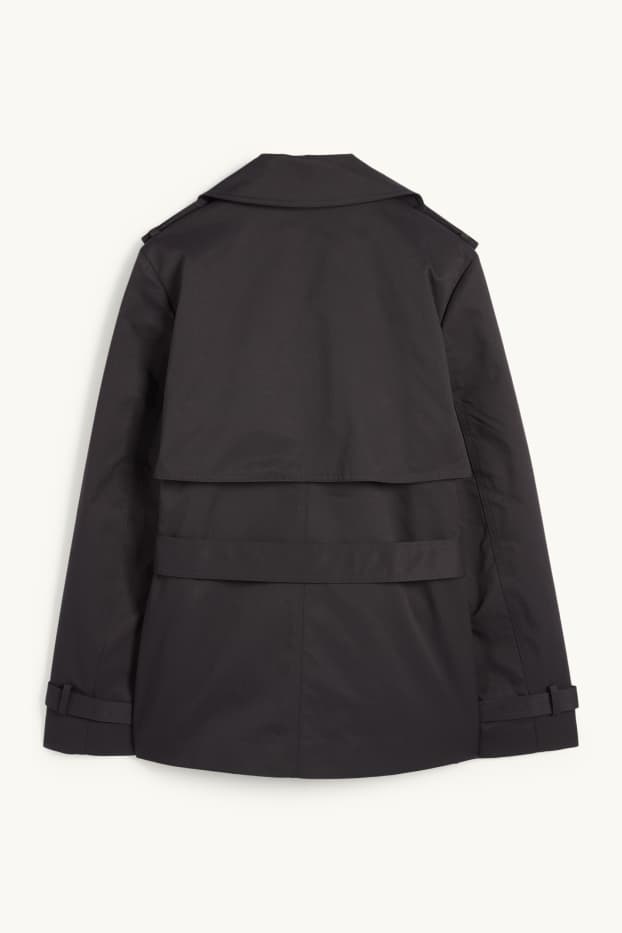 Dámské - Krátký trenčkot - černá