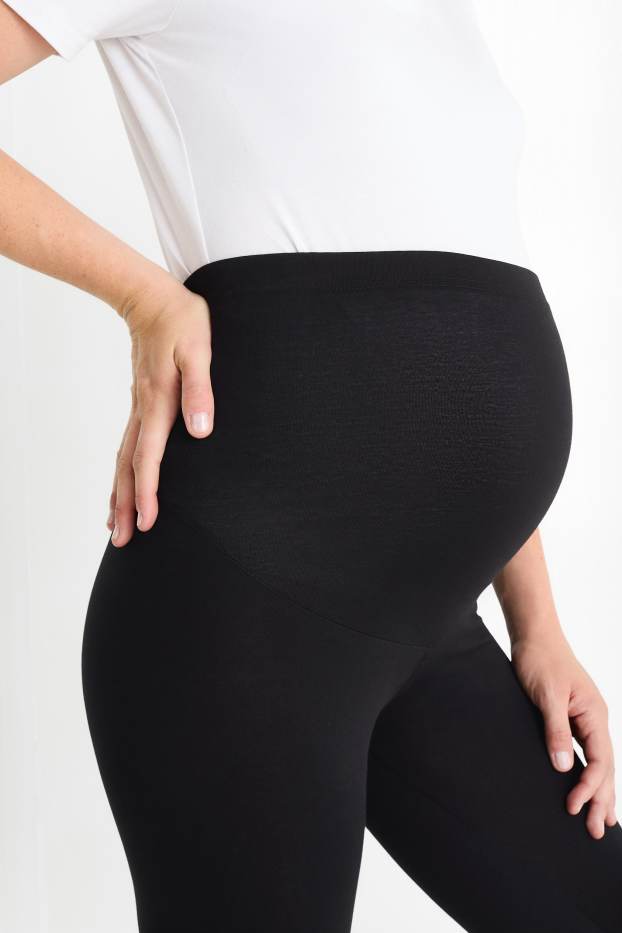 Damen - Multipack 2er - Umstands-Leggings - schwarz