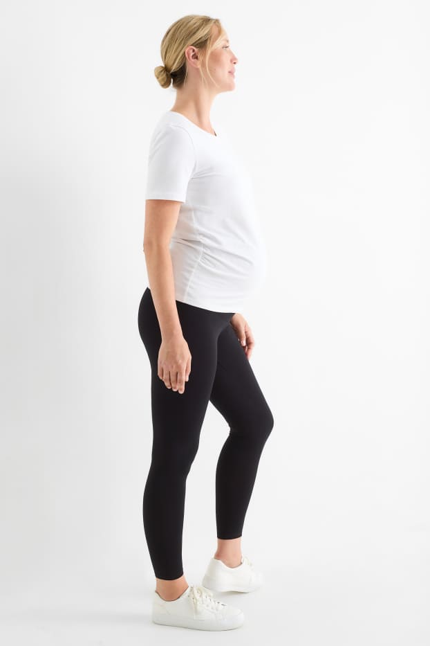 Damen - Multipack 2er - Umstands-Leggings - schwarz