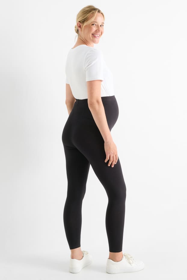 Damen - Multipack 2er - Umstands-Leggings - schwarz