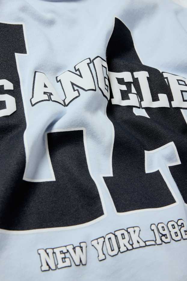 Enfants filles - Los Angeles - haut à manches longues - look 2-en-1 - bleu clair