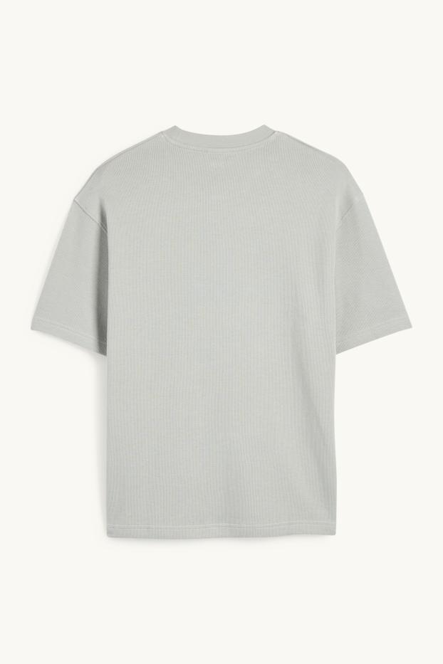 Pánské - Tričko - relaxed fit - šedá