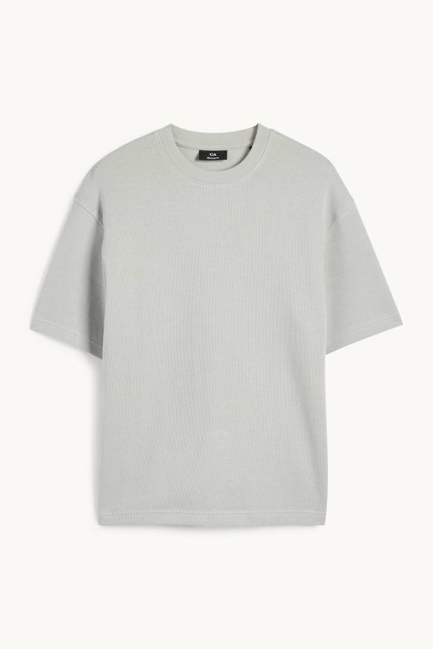 Pánské - Tričko - relaxed fit - šedá