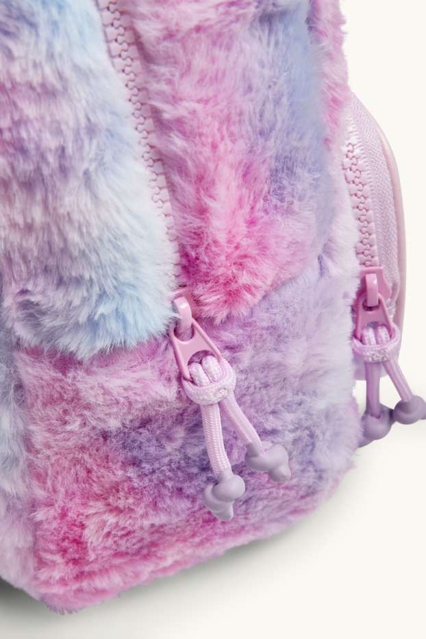 Enfants filles - Lilo & Stitch - sac à dos imitation fourrure - violet clair