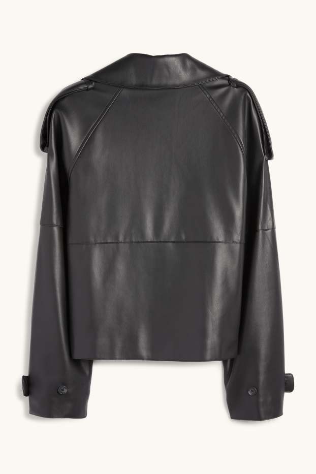 Femmes - Trench court - matière synthétique - noir