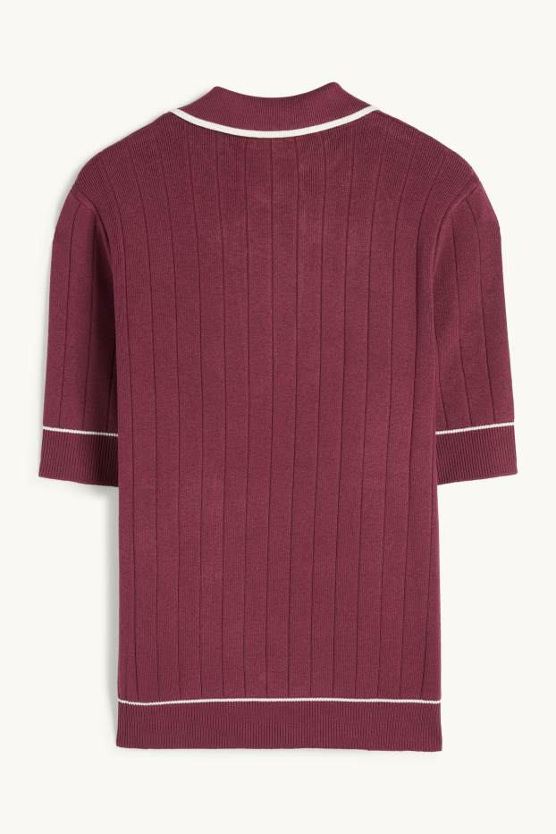 Dona - Jersei de punt de mitja - màniga curta - acanalat - lila