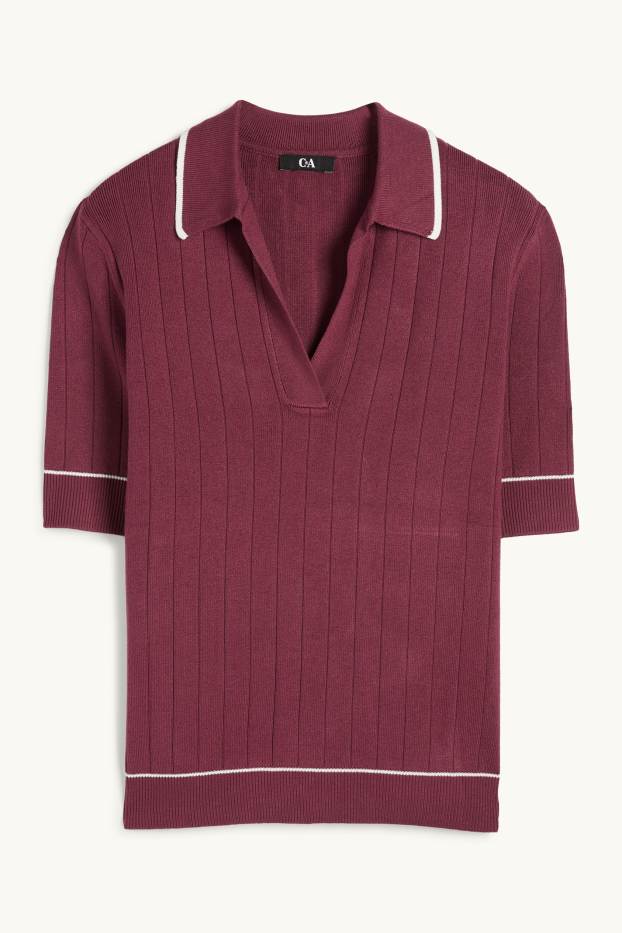 Dona - Jersei de punt de mitja - màniga curta - acanalat - lila