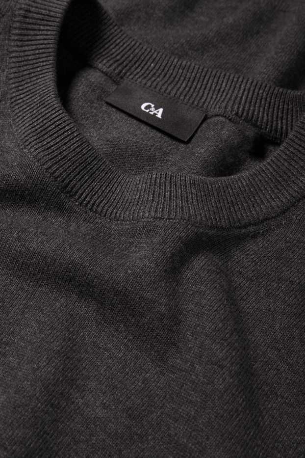 Men - Fine knit jumper - anthracite