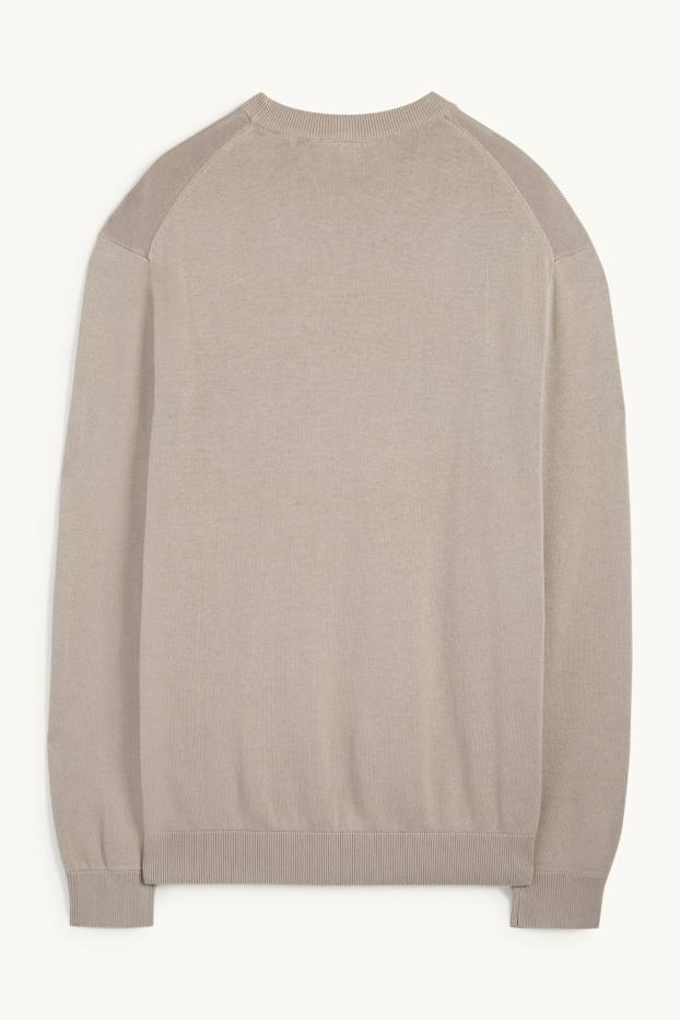 Herren - Feinstrick-Pullover - grau