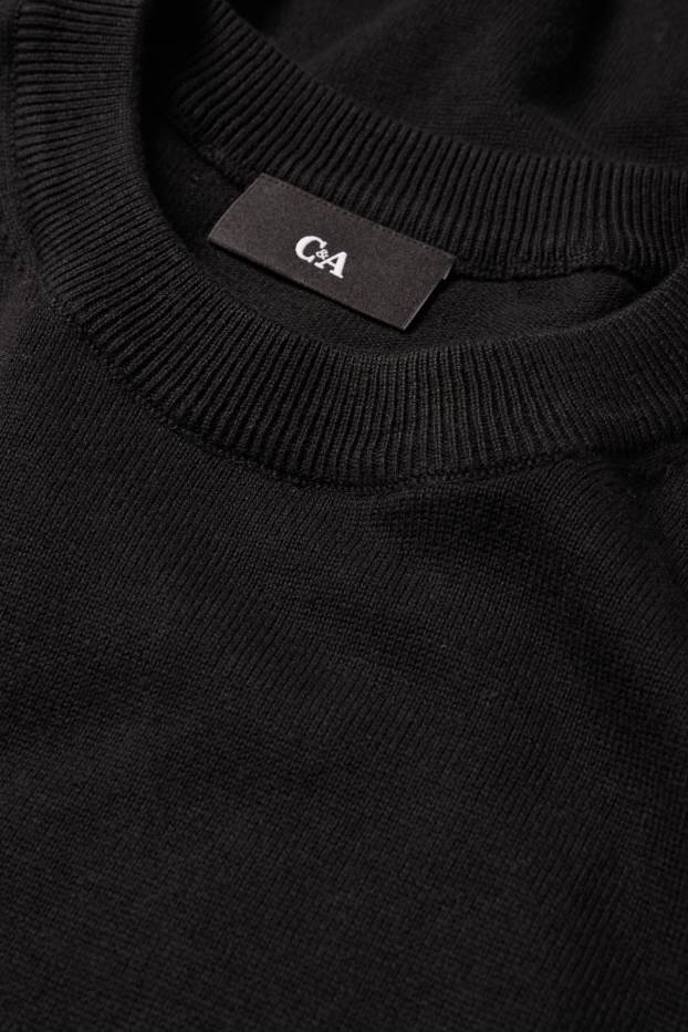 Hommes - Pull en maille fine - noir