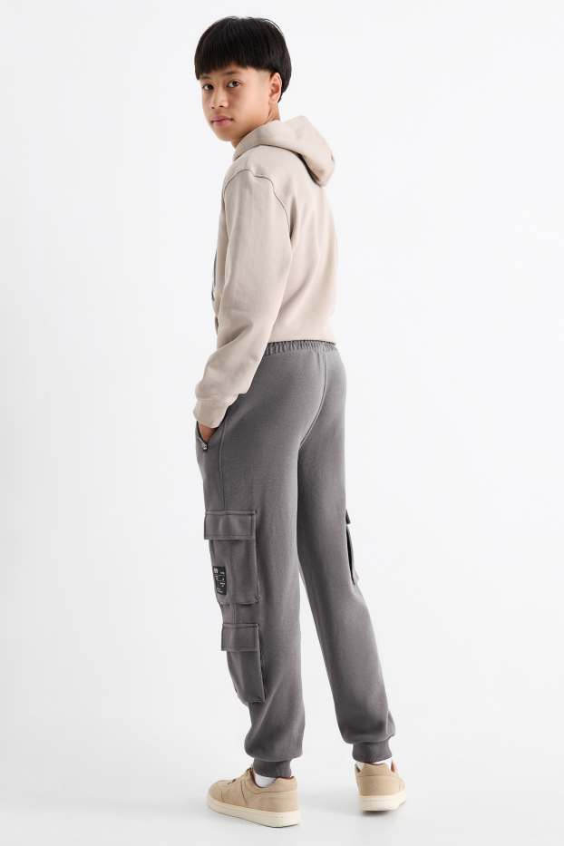Nen - Pantalons de xandall cargo - gris fosc