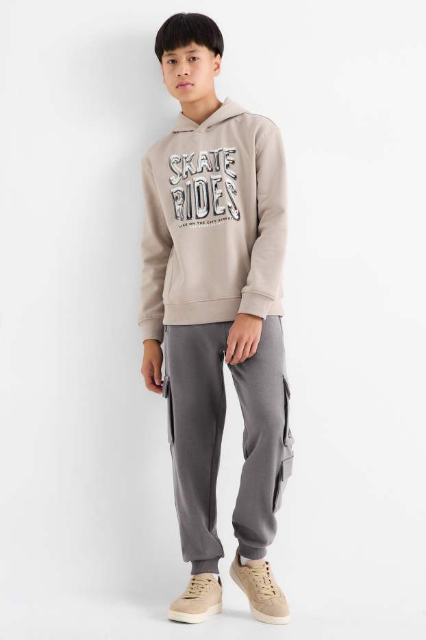 Nen - Pantalons de xandall cargo - gris fosc