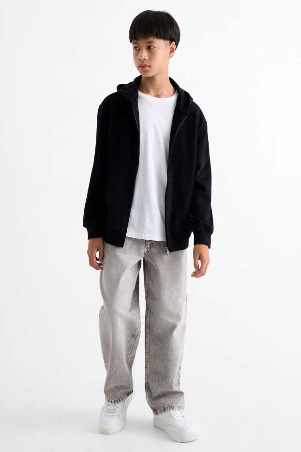 Enfants garçons - Jean baggy - ourlet ultralarge - jean gris clair