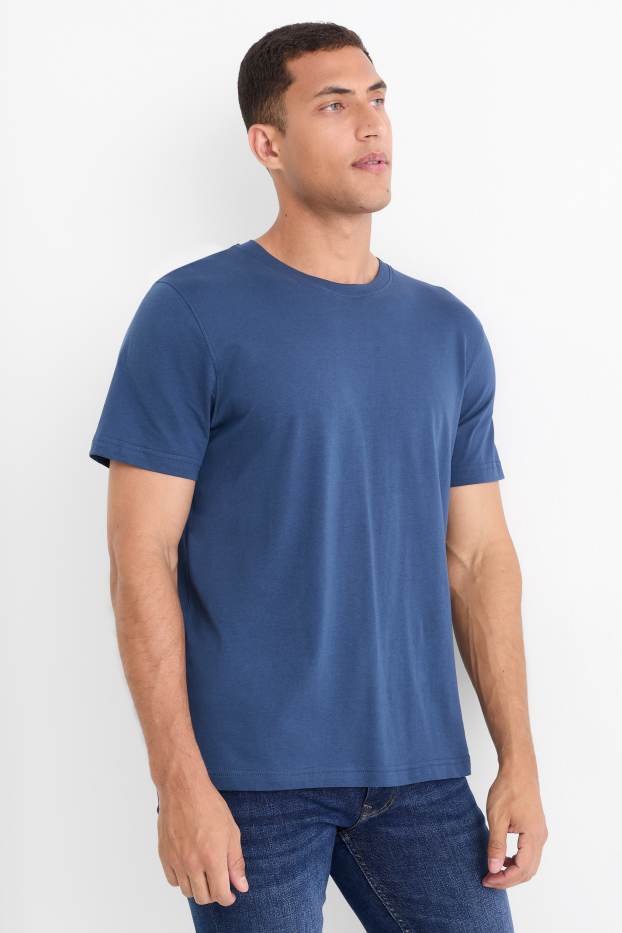 Uomo - T-shirt - regular fit - blu scuro