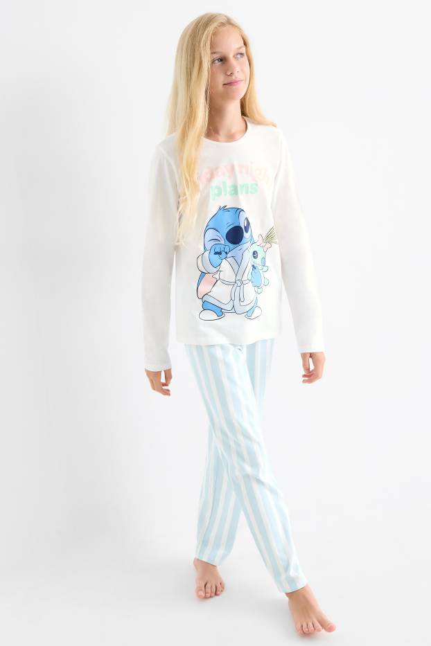 Children Girls - Multipack of 2 - Lilo & Stitch - pyjamas - 4 piece - white / pink