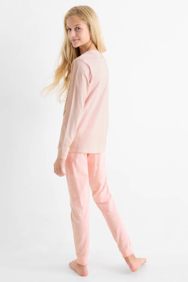 Niñas - Gatita bailarina - pijama - 2 prendas - rosa