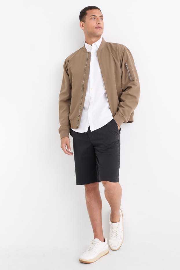 Men - Shorts with belt - dark blue