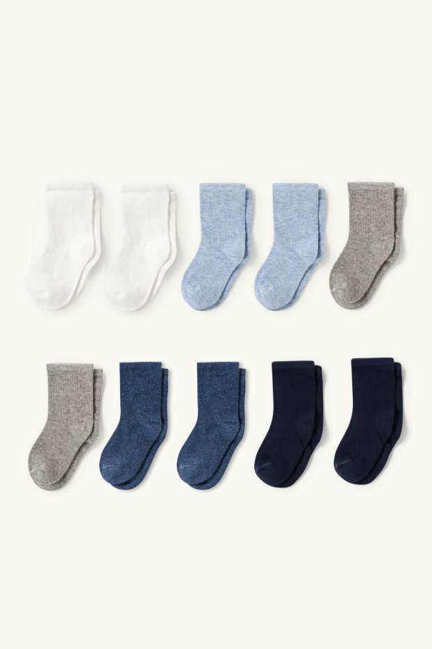 Bébés garçons - Lot de 10 - chaussettes bébé - bleu  / gris