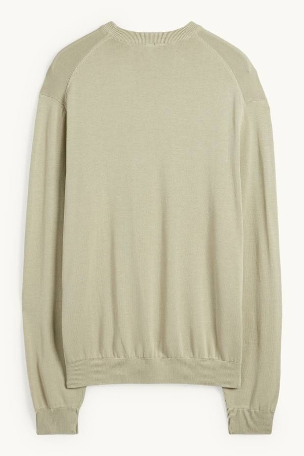 Herren - Feinstrick-Pullover - hellgrün