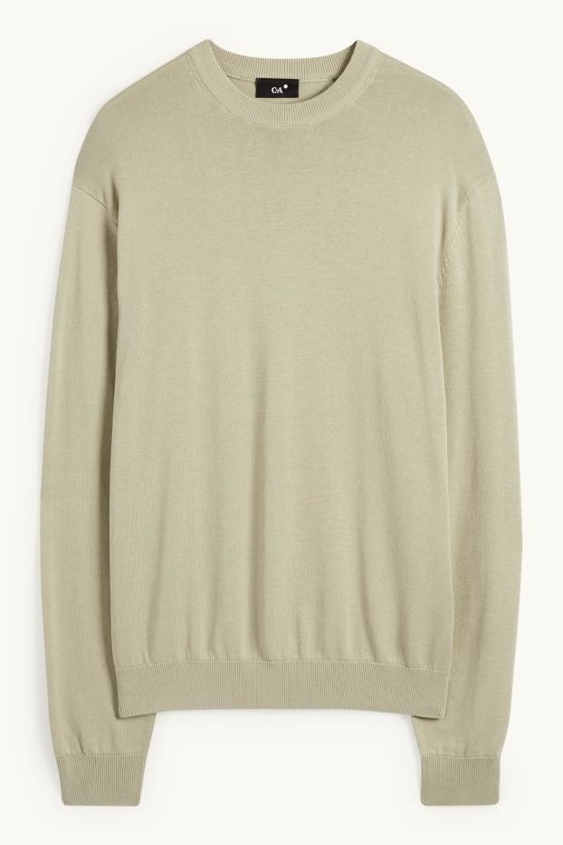 Herren - Feinstrick-Pullover - hellgrün