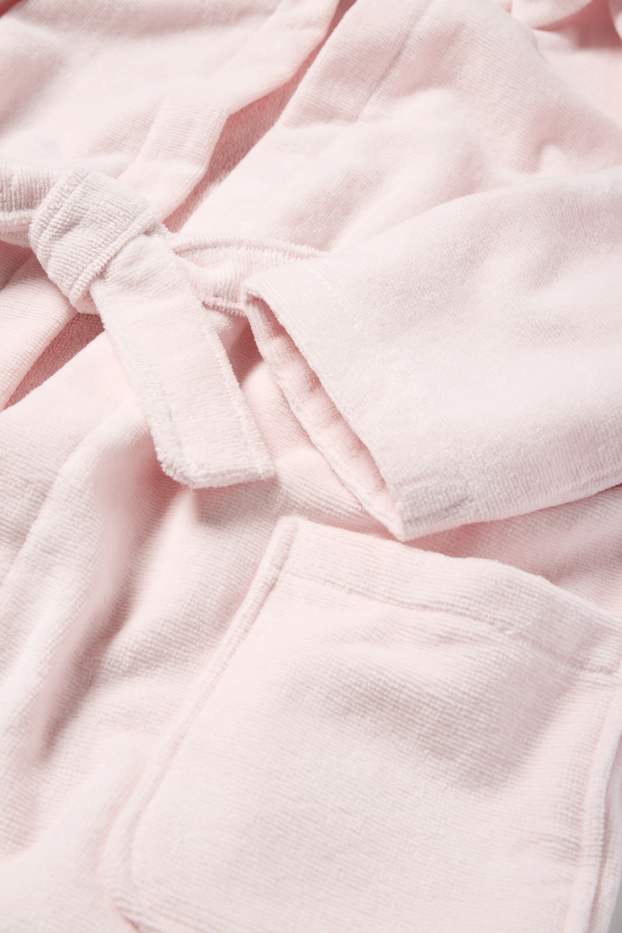 Enfants filles - Peignoir en éponge à capuche - rose