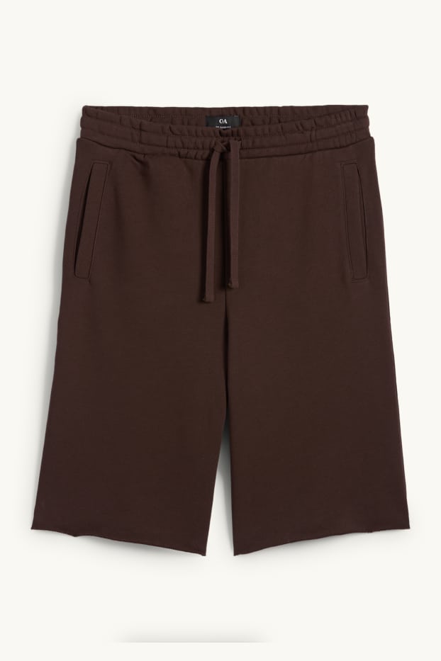 Uomo - Shorts di felpa - marrone scuro