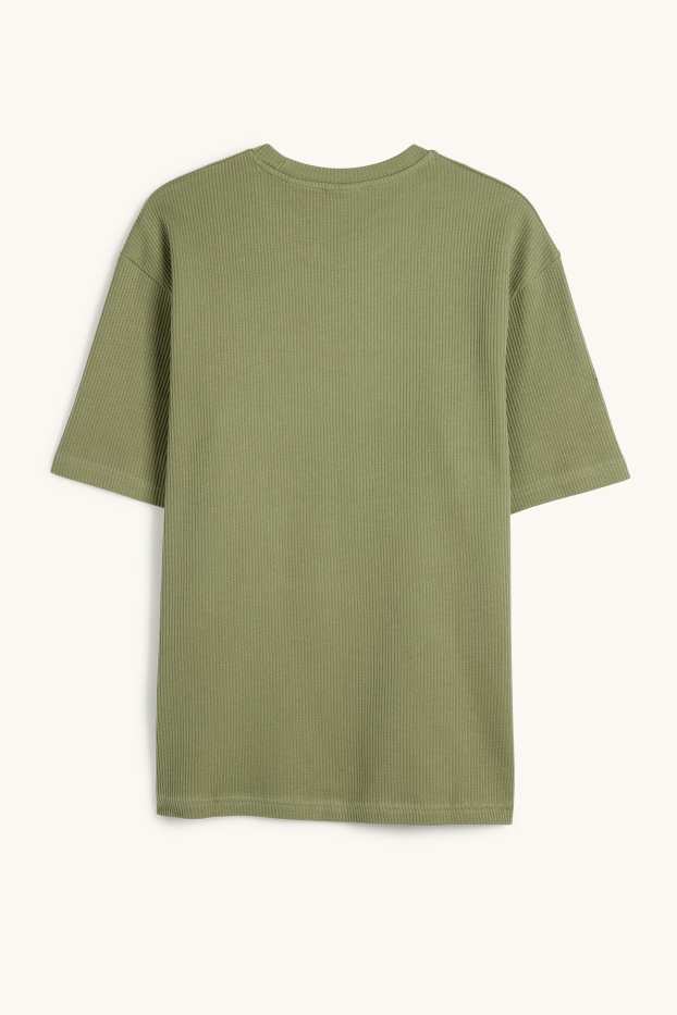 Uomo - T-shirt - relaxed fit - a coste - verde