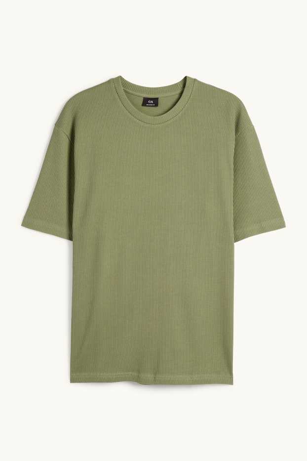 Uomo - T-shirt - relaxed fit - a coste - verde