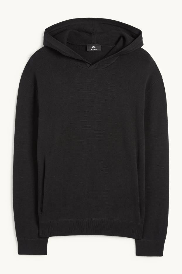 Hommes - Pull à capuche - noir