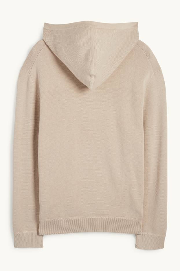 Hommes - Pull à capuche - beige