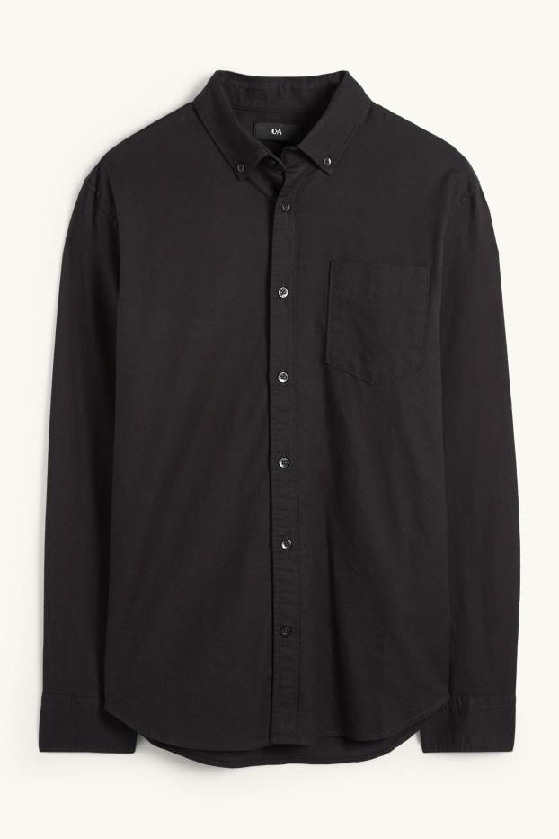 Home - Camisa - regular fit - button-down - negre
