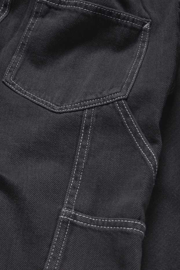 Kinderen: jongens - Loose fit jeans - thermojeans - zwart