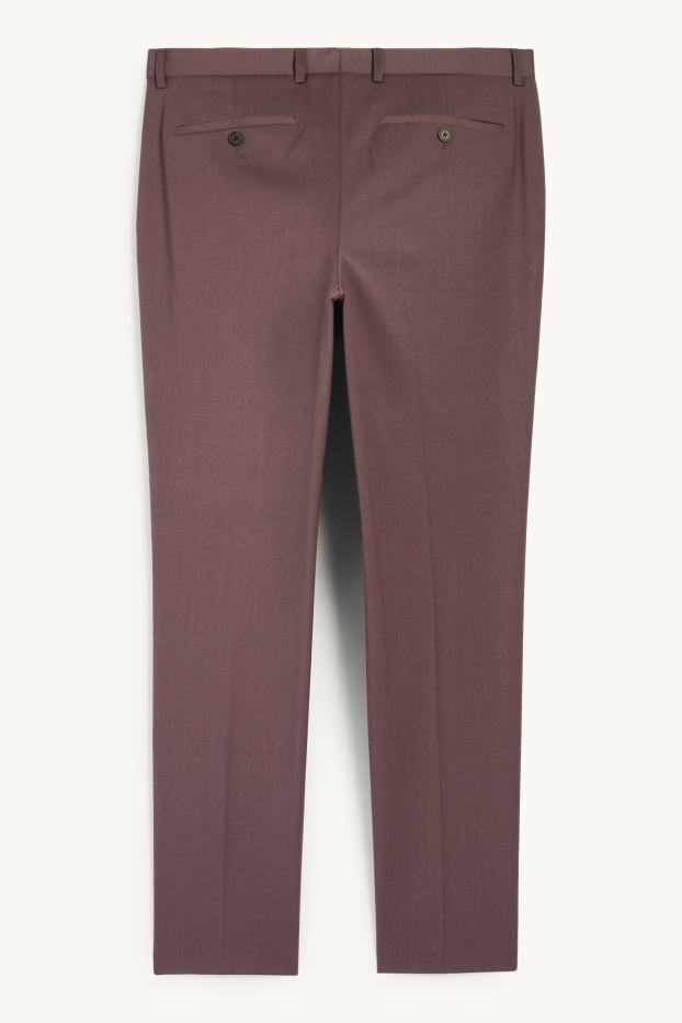 Herren - Baukasten-Hose mit Schurwoll-Anteil - Slim Fit - Stretch - bordeaux