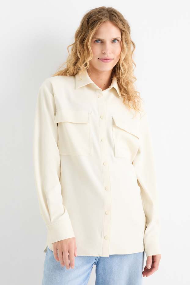 Femei - Bluză tip cămașă - alb-crem