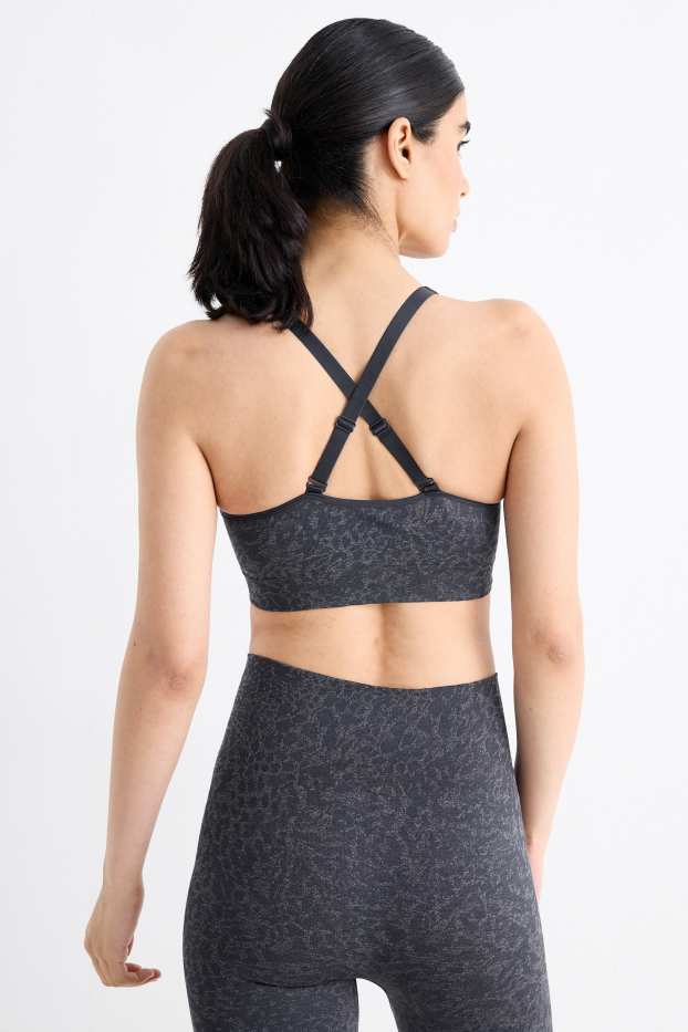 Femmes - Soutien-gorge de sport - ampliforme - à motifs - bleu foncé