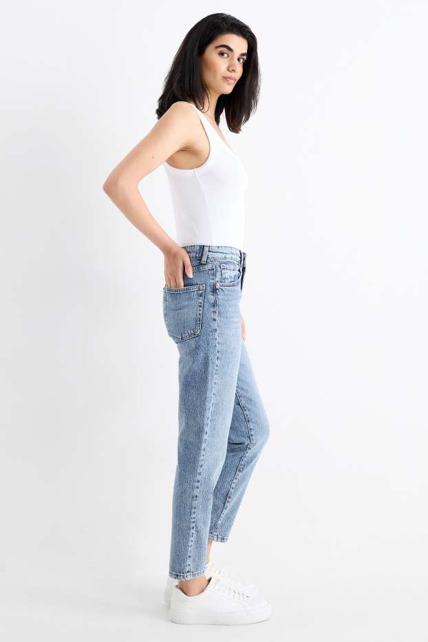 Femmes - Mom jean - high waist - LYCRA® - jean bleu