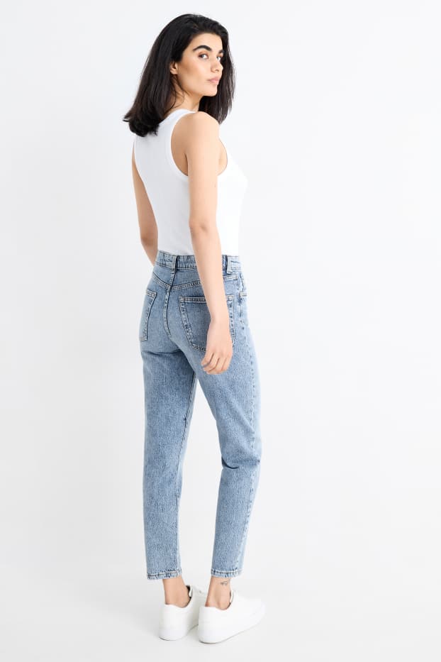 Femmes - Mom jean - high waist - LYCRA® - jean bleu
