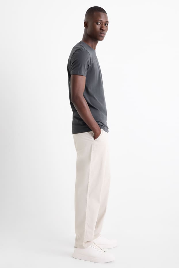 Pánské - Kalhoty chino - tapered fit - světle béžová