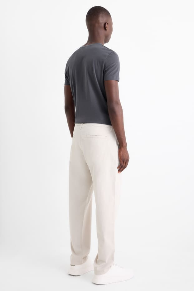 Pánské - Kalhoty chino - tapered fit - světle béžová