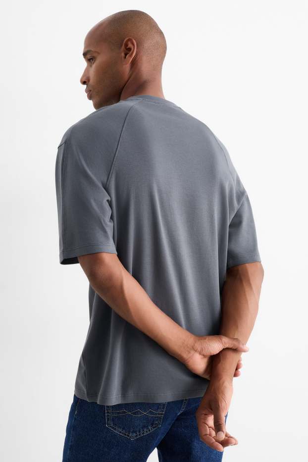 Hommes - T-shirt - relaxed fit - gris foncé