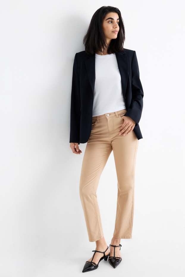 Dames - Pantalon - high waist - slim fit - beige