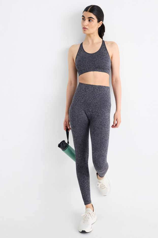 Femmes - Leggings de sport - à motif - bleu foncé