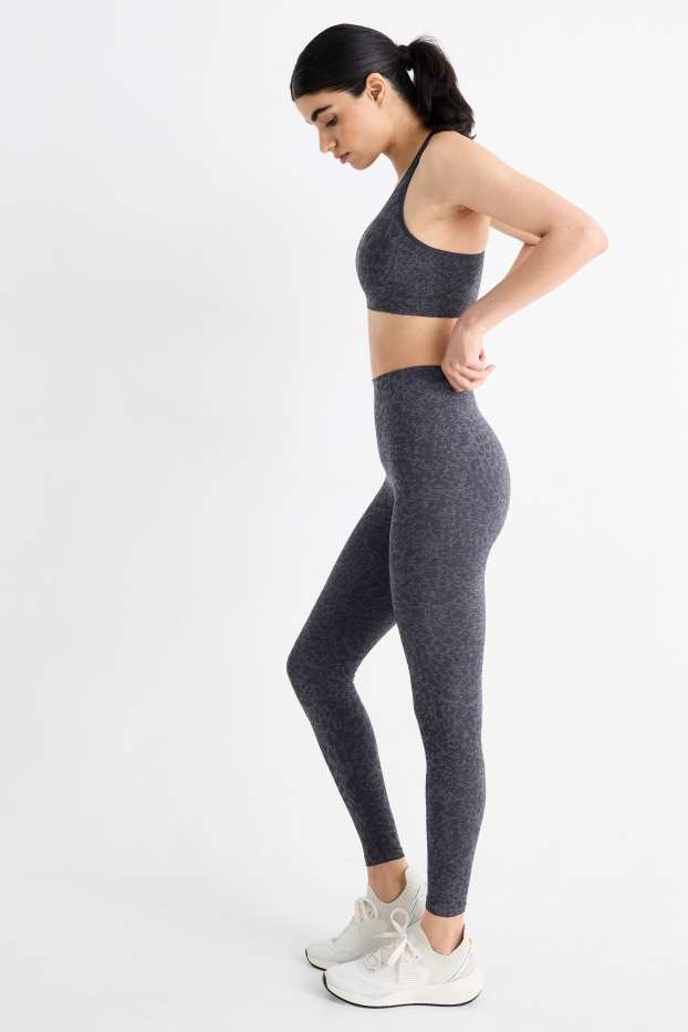 Femmes - Leggings de sport - à motif - bleu foncé