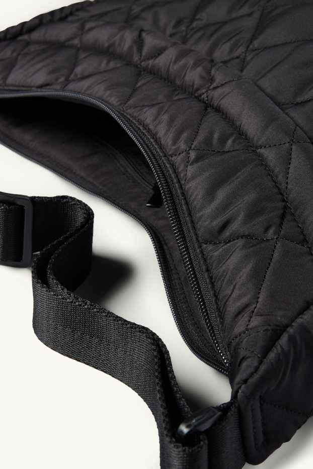 Damen - Stepp-Umhängetasche - schwarz