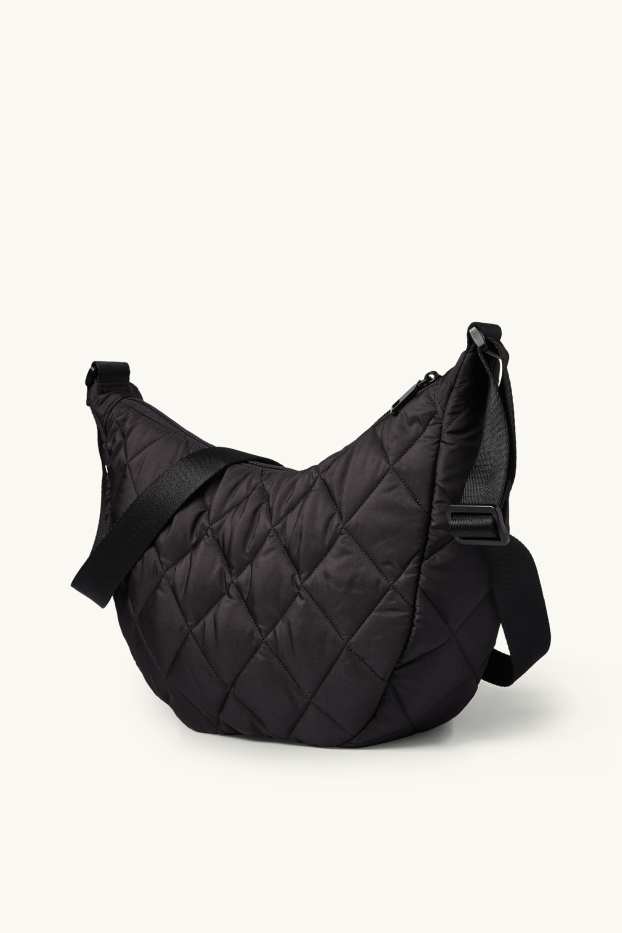 Damen - Stepp-Umhängetasche - schwarz