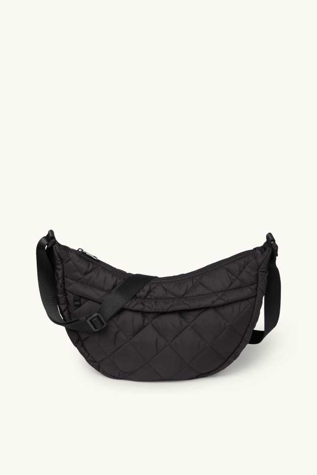 Damen - Stepp-Umhängetasche - schwarz