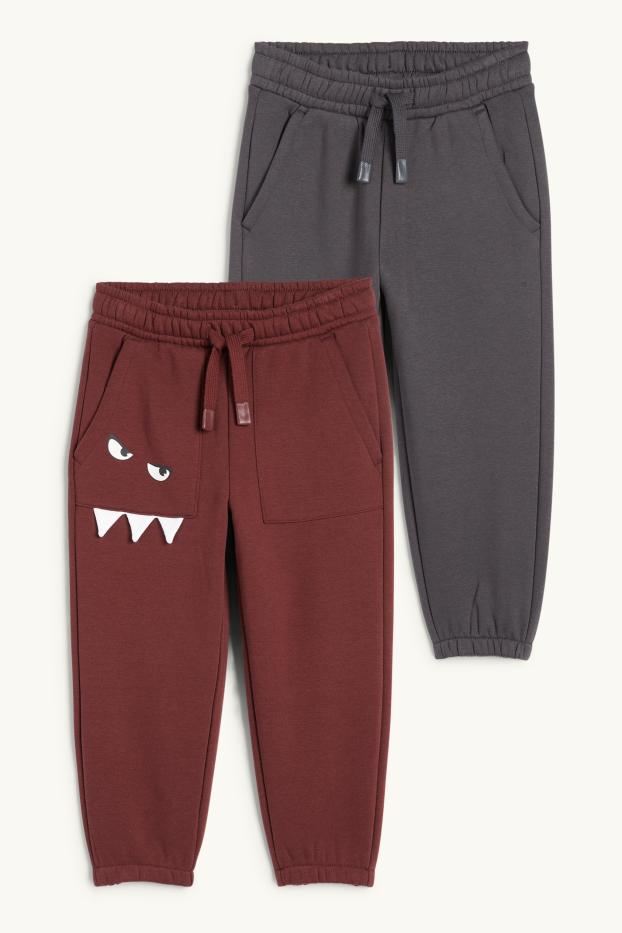 Kinder Jungen - Multipack 2er - Monster - Jogginghose - braun