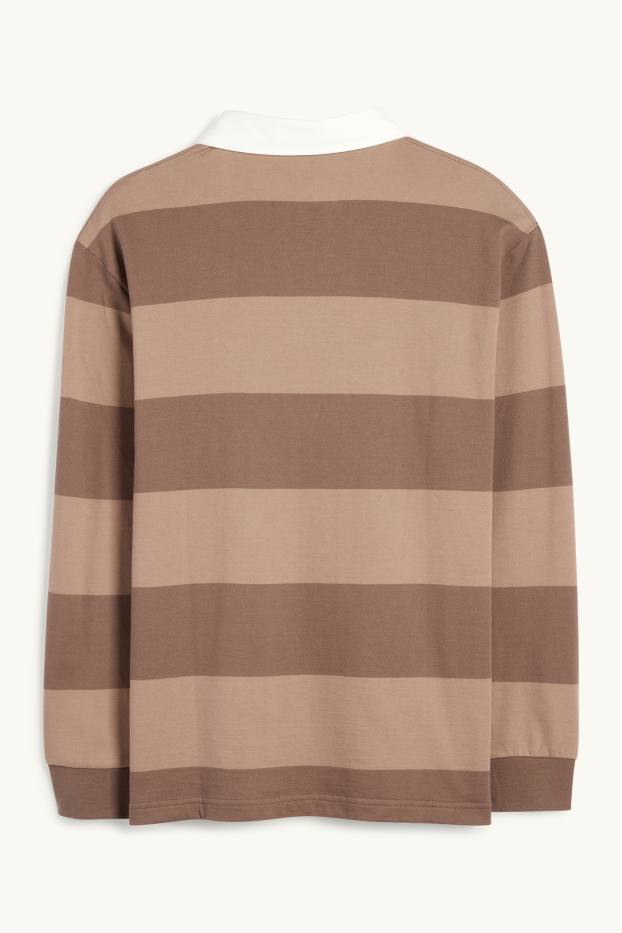 Home - Polo - relaxed fit - de ratlles - marró