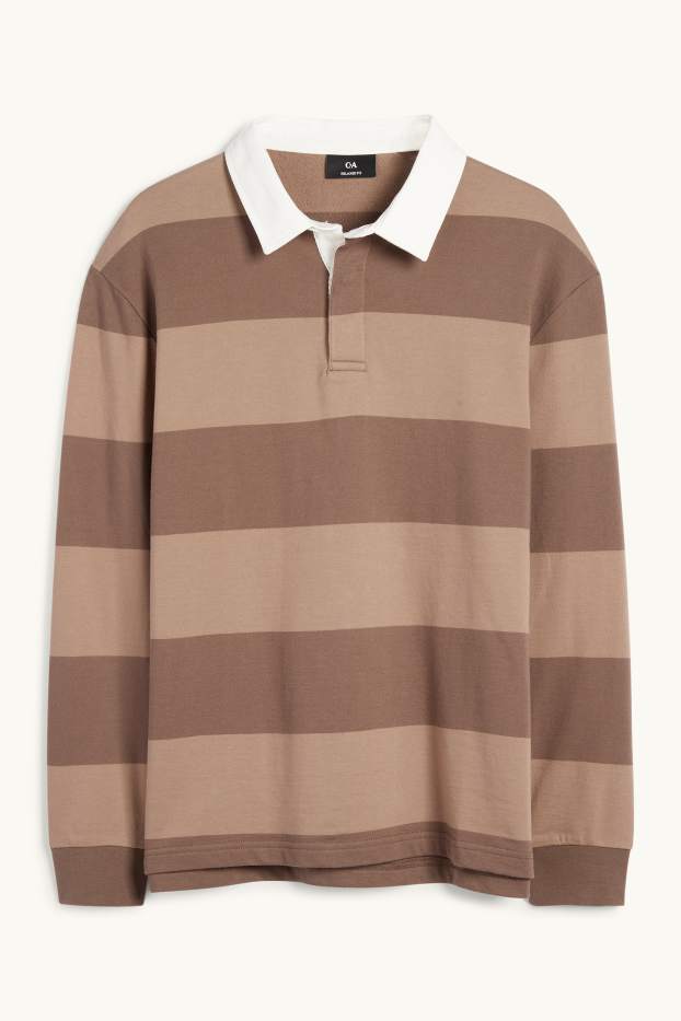 Home - Polo - relaxed fit - de ratlles - marró